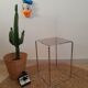 Table d'appoint bout de canapé métal chromé et verre fumé vintage