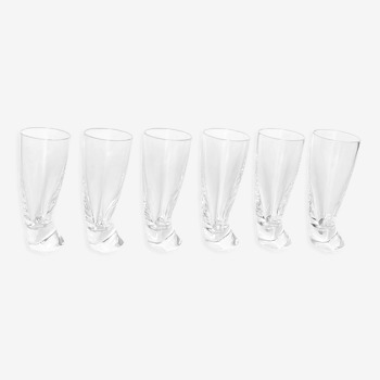 6 verres à liqueur 'Touch Glass' par Angelo Mangiarotti pour Cristalleria Colle 1991