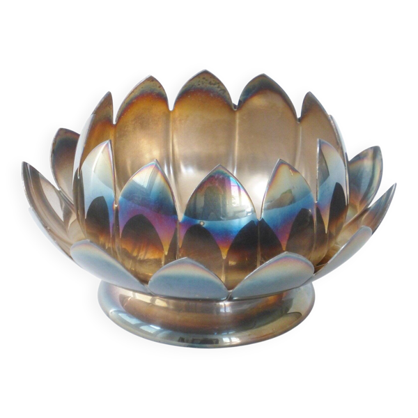 Reed & Barton : coupelle lotus 2 pièces argent vintage années 70