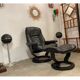 Armchair relaxation leather & footrest Stressless model Ekornes vintage 1980