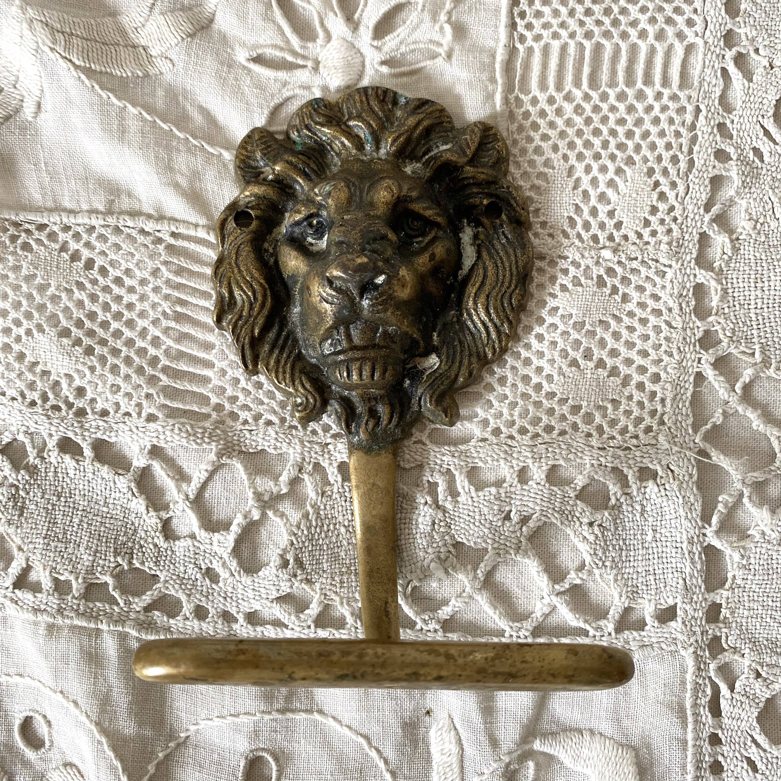 Brass lion head hooks