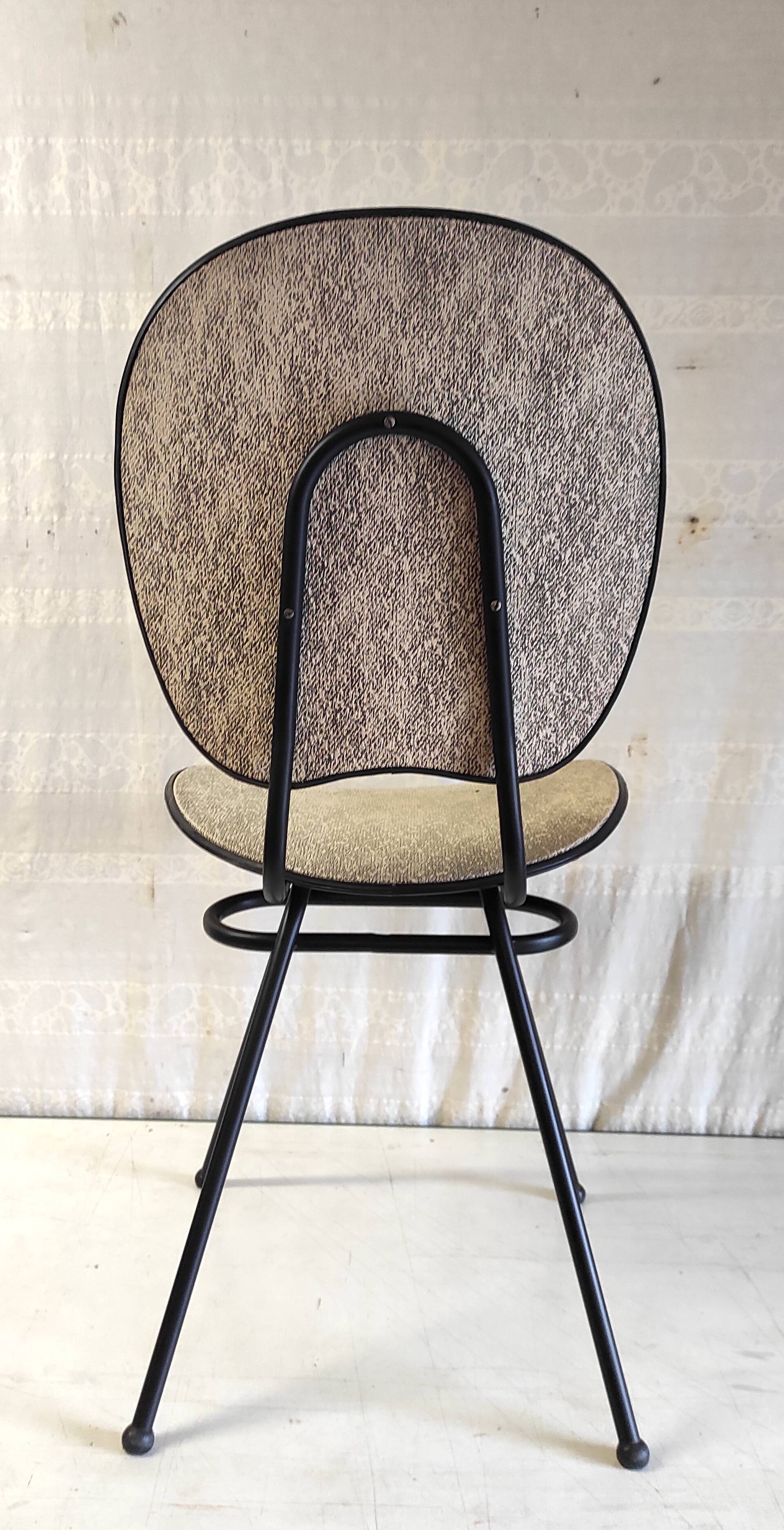 Vintage metal and leatherette chair - 1950s