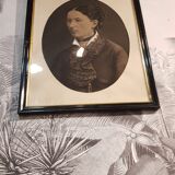 Old glass drawing frame