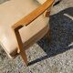 Office armchair from the 50s in beech tinted sycamore and moleskine