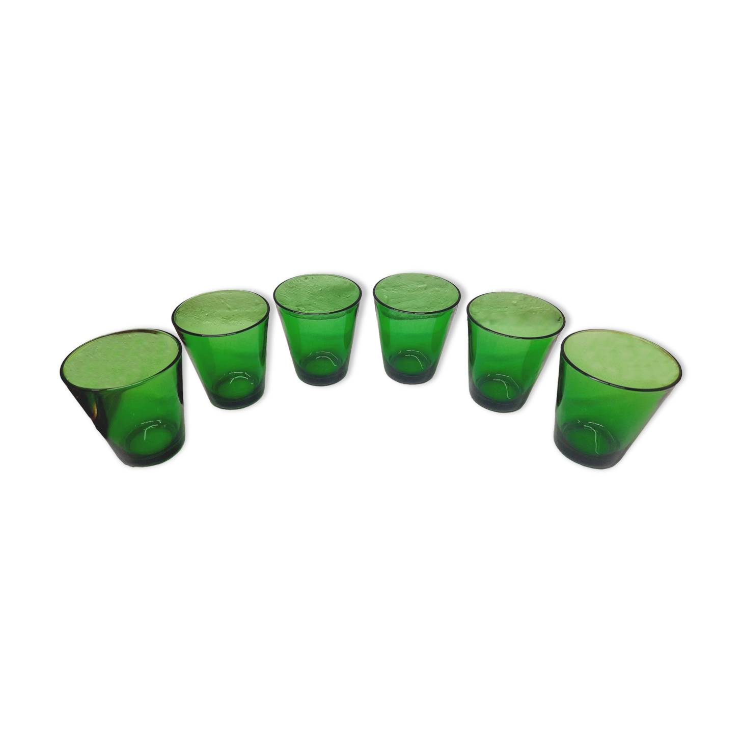 Set 6 green Vereco glasses