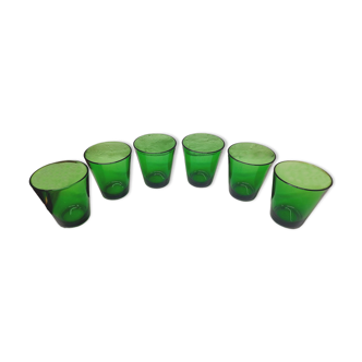 Set 6 green Vereco glasses