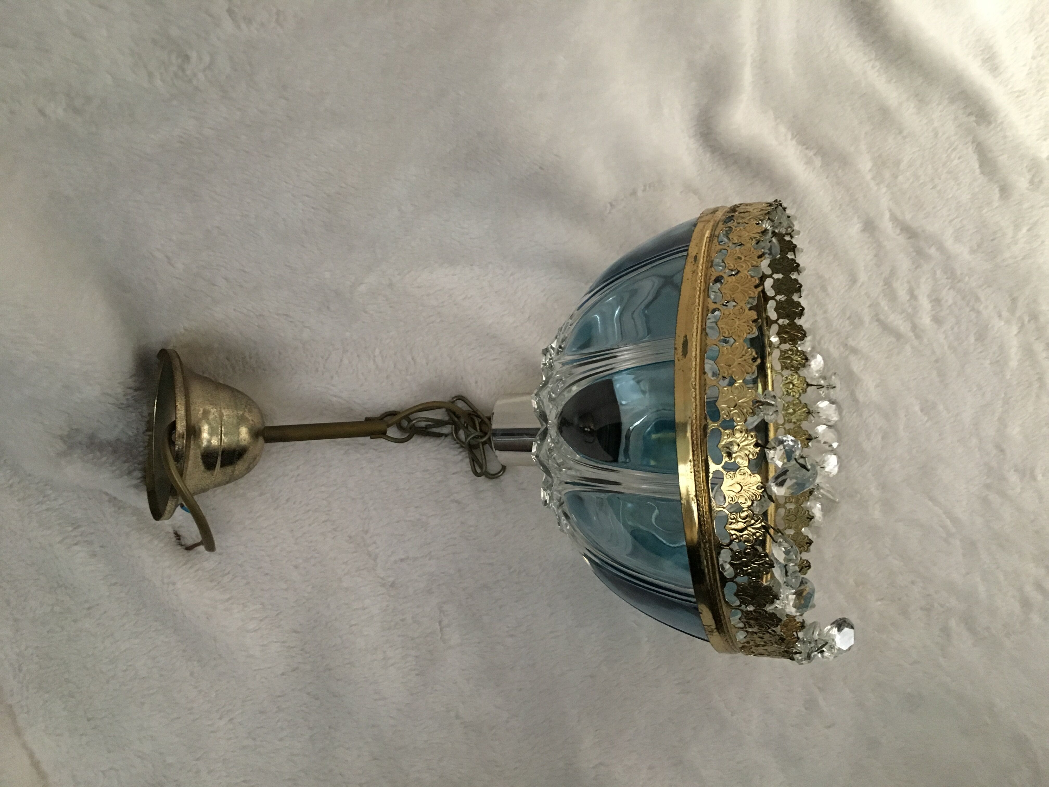 Glass chandelier Blues shabby chic has tassels