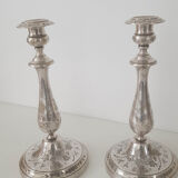 Pair of old candlesticks silver metal Christopfle