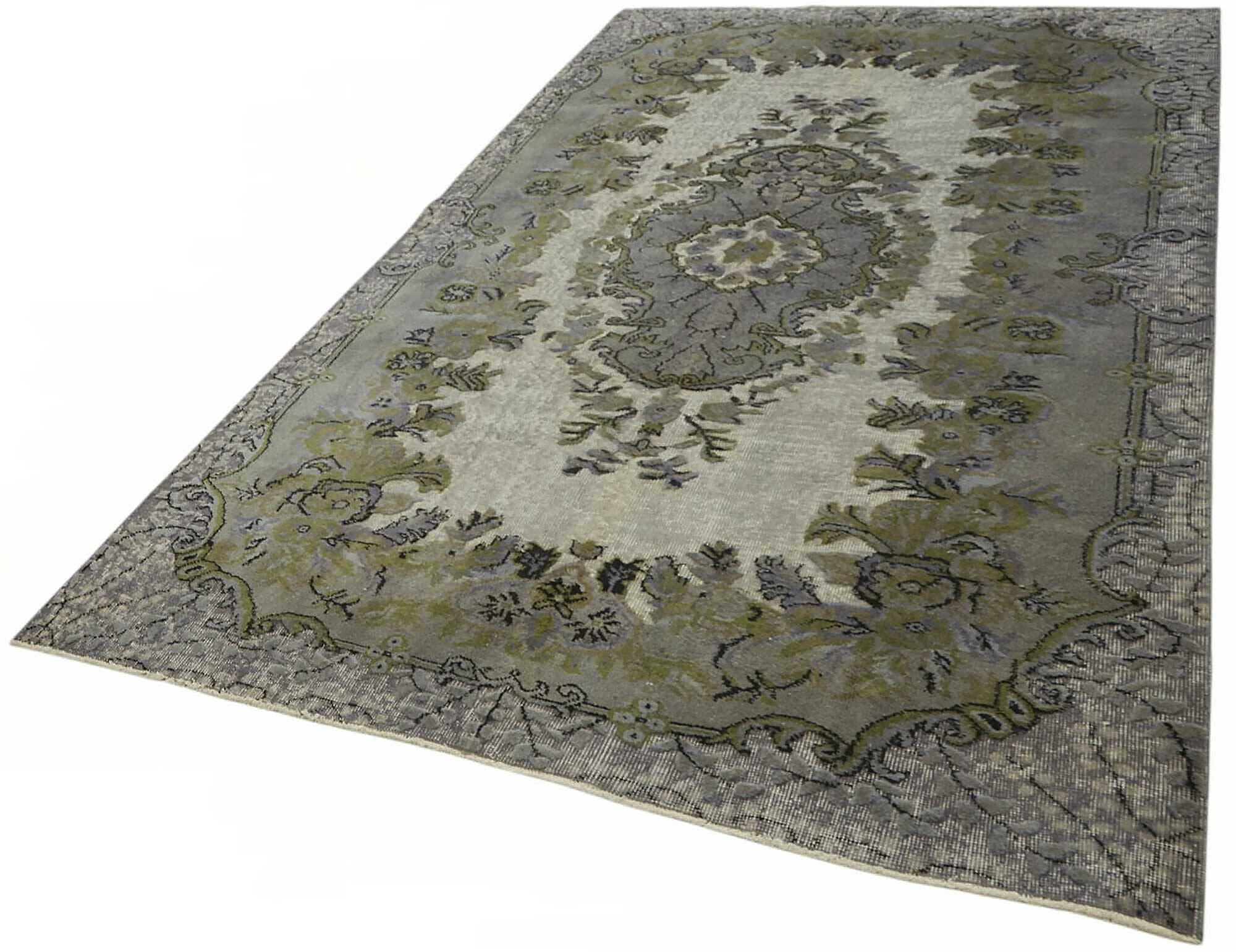 Overdyed Wool Vintage Handmade Carved Rug 170 cm x 290 cm