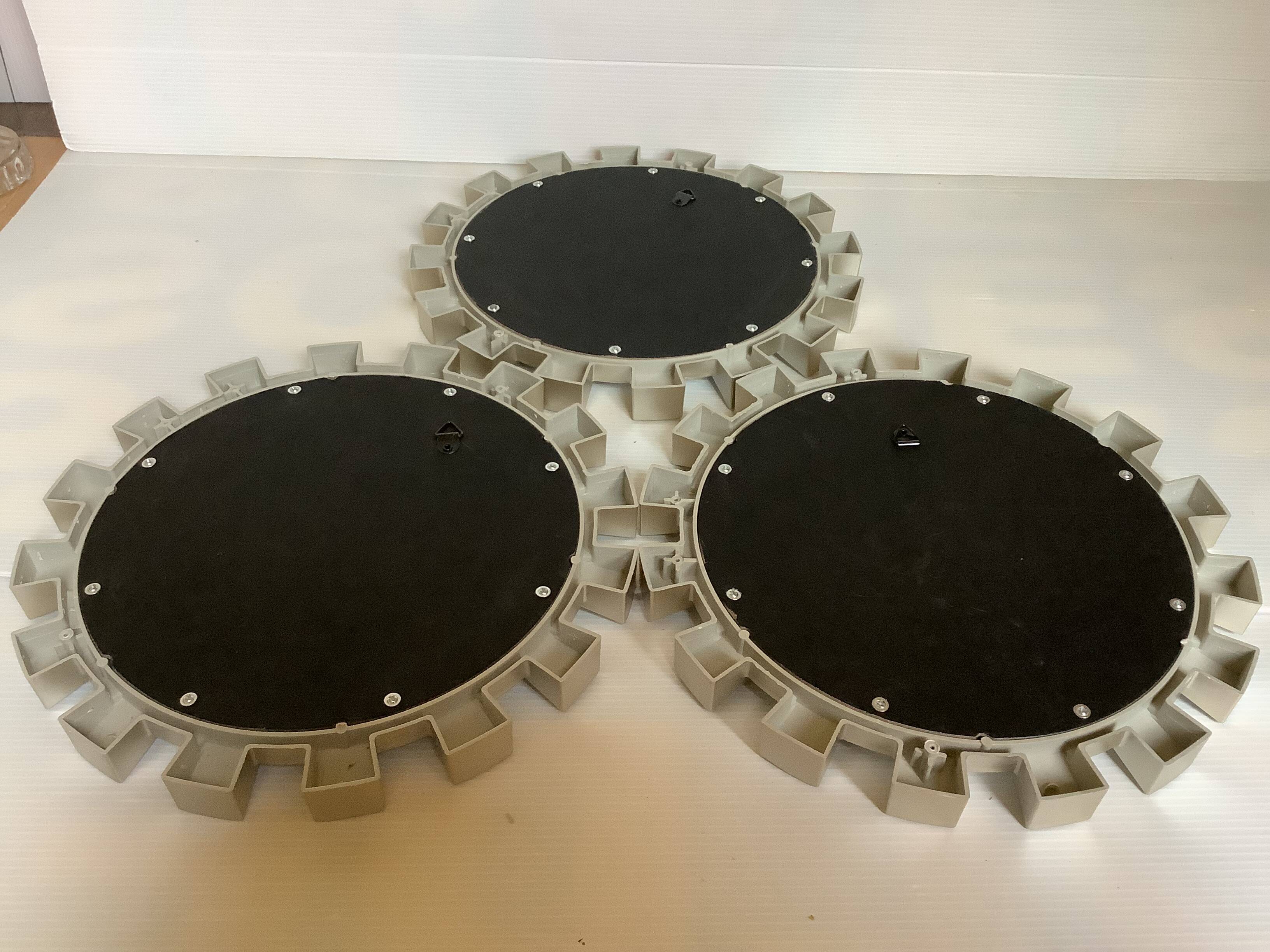 Trio of silver-framed mirrors