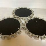 Trio of silver-framed mirrors