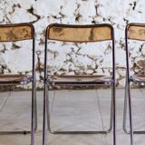 Folding chair in plexiglass and chrome, 1970