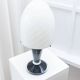 Mushroom table lamp Murano Swirl - silver details in black and white - vintage glass - Space Age design - 1970s