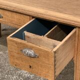 Solid desk in raw oak handles art deco shells