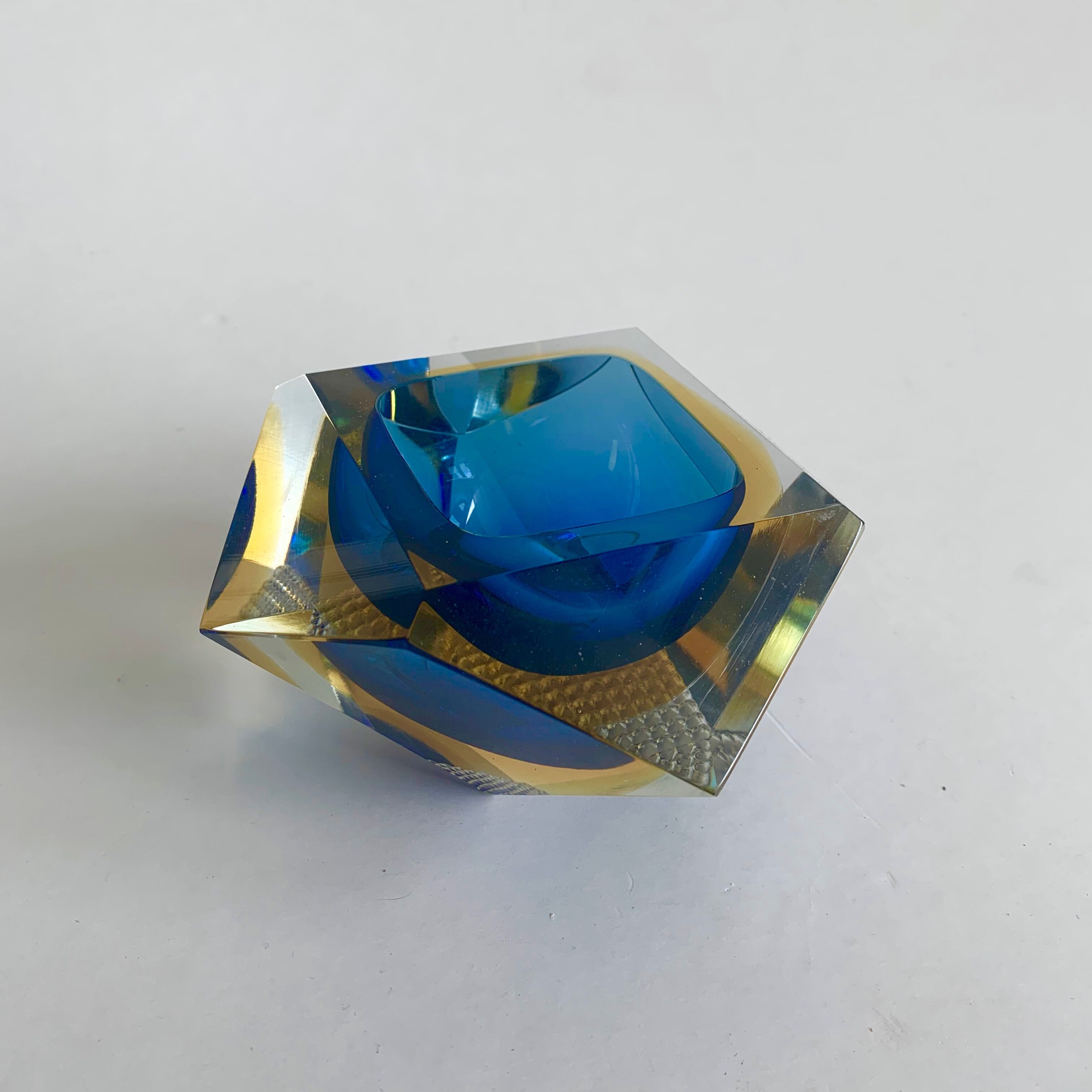 Murano Sommerso Glass Ashtray, 1960s