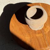 Petrified wood catchall or dish in light grey with rings D27x25 -3320