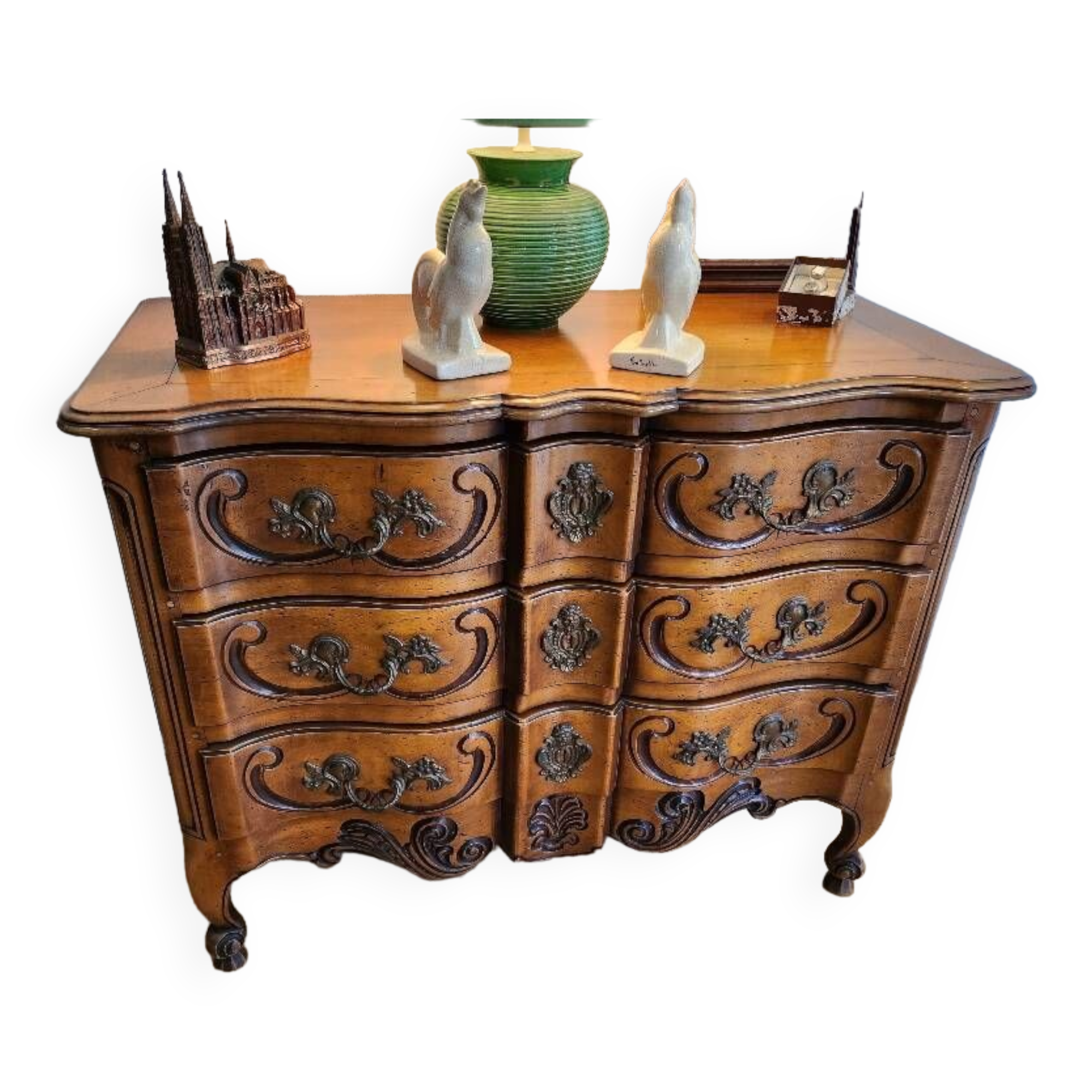 Chest of drawers with walnut drawers