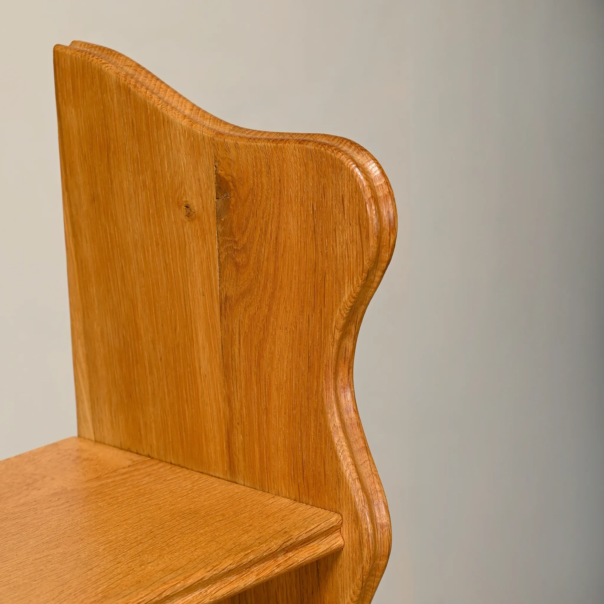 Shelf in Brutalist Henning Kjærnulf or Arts and Crafts style solid Oak 1960
