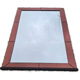 Amber-Colored Mirror with Visor, Jacques Adnet Style, Circa 1950