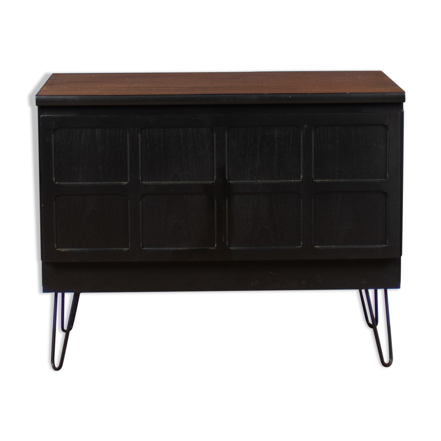 Retro 1960s painted nathan squares sideboard tv cabinet on hairpin legs