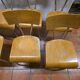 7 vintage school chairs in chrome metal from the 1970s