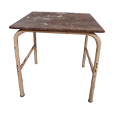 Workshop table wooden top metal base