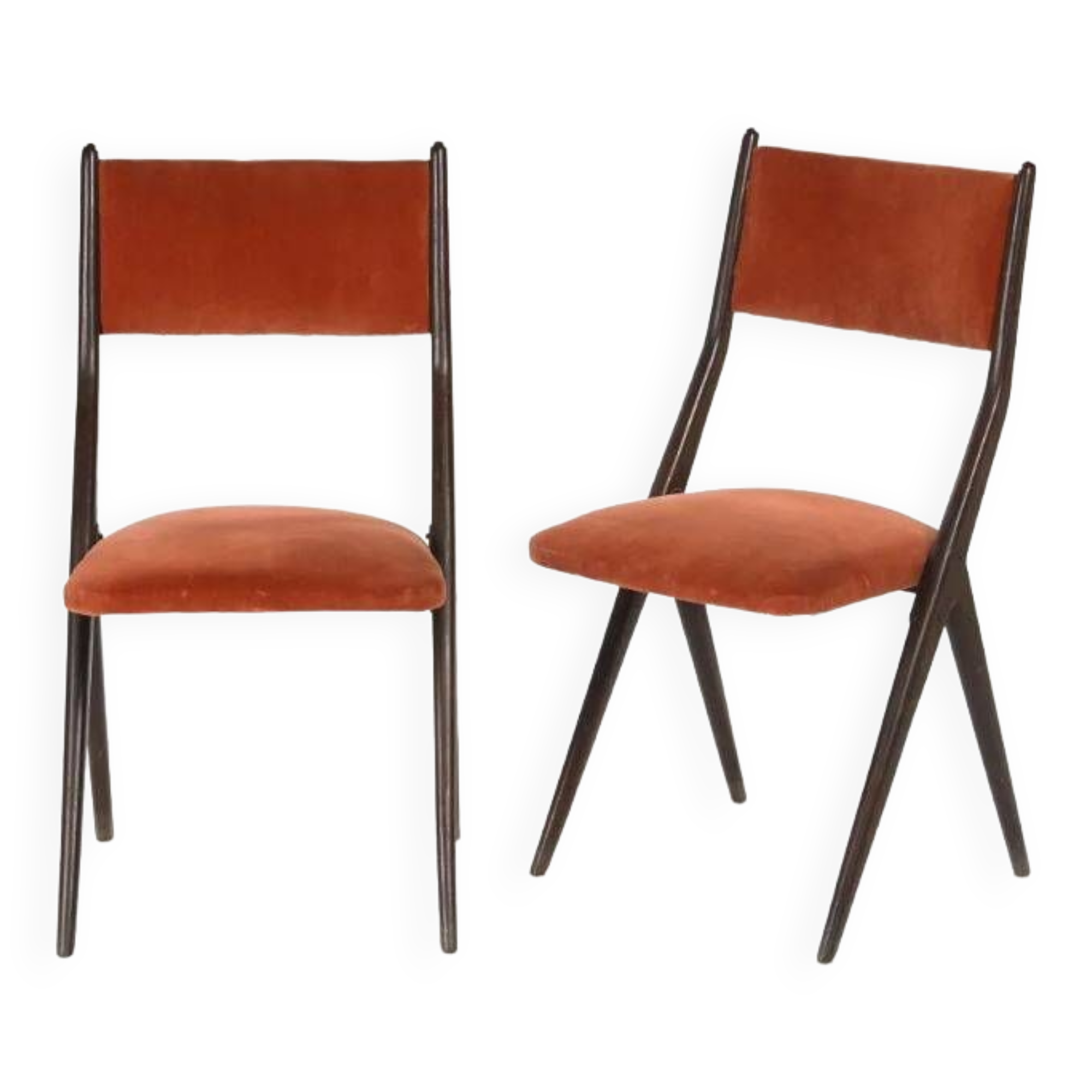 Set of 2 compass leg chairs, Thames model by Gaetano & Alessandro Besana