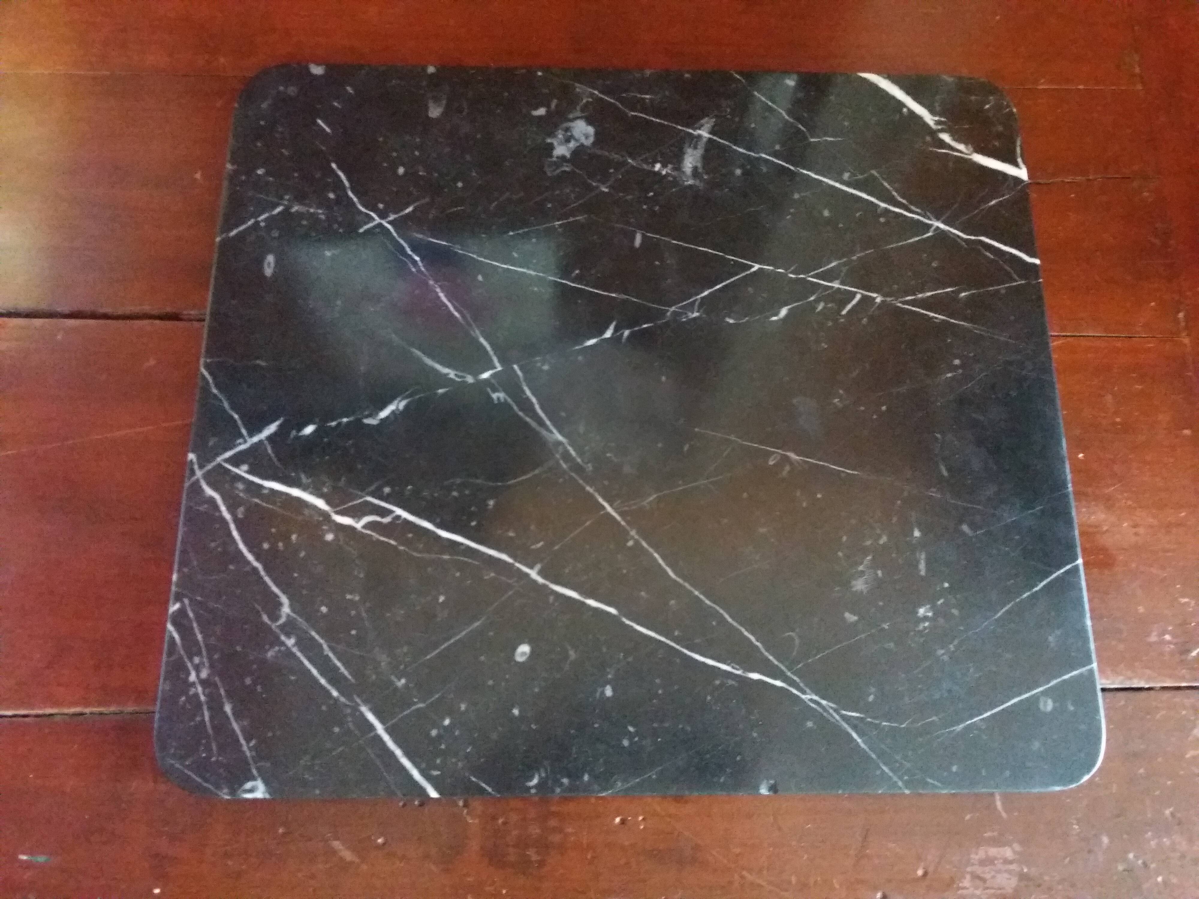 Black and white marble centerpiece top