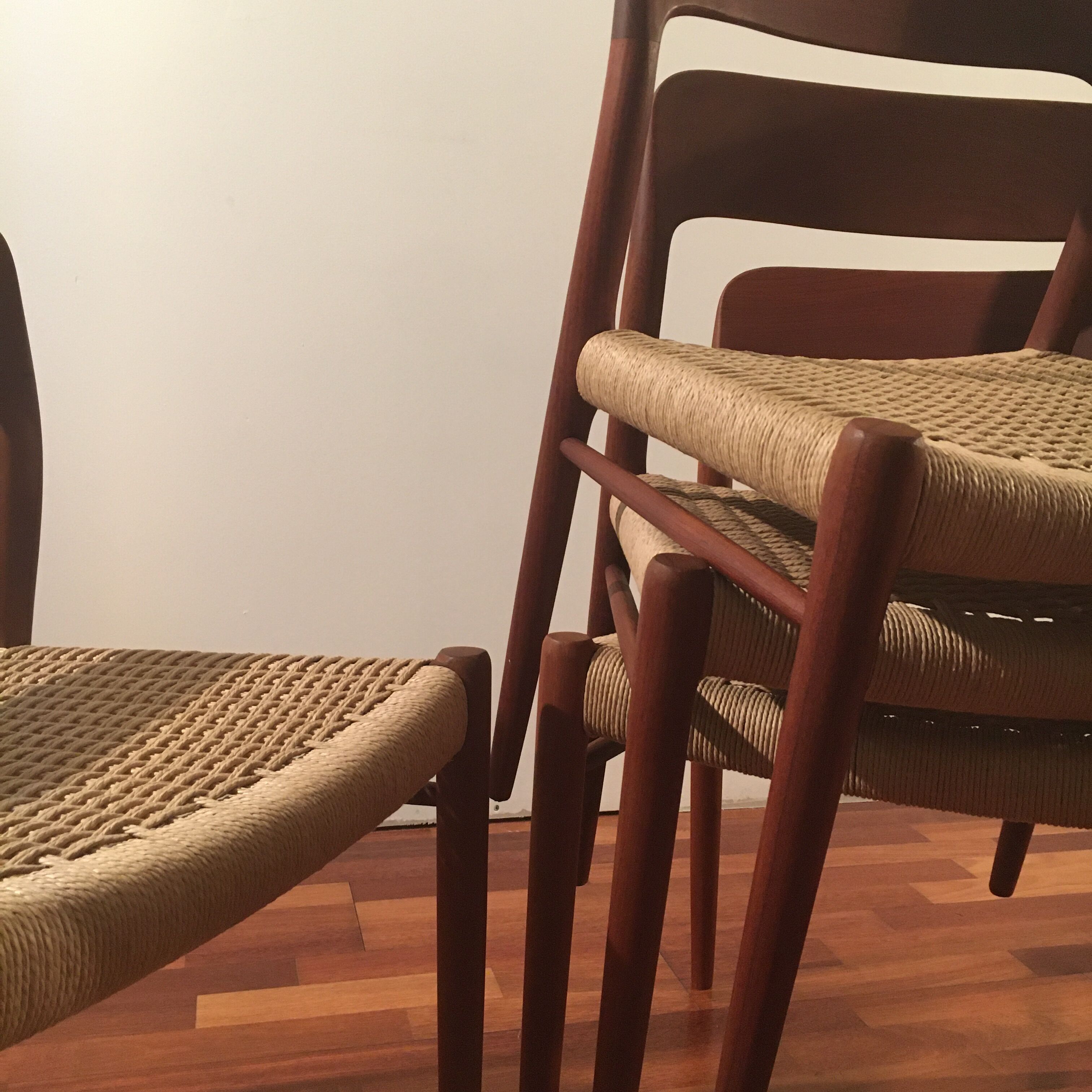 No.75 chairs & table by Niels Otto Muller for J.L. Mollers, 1950s