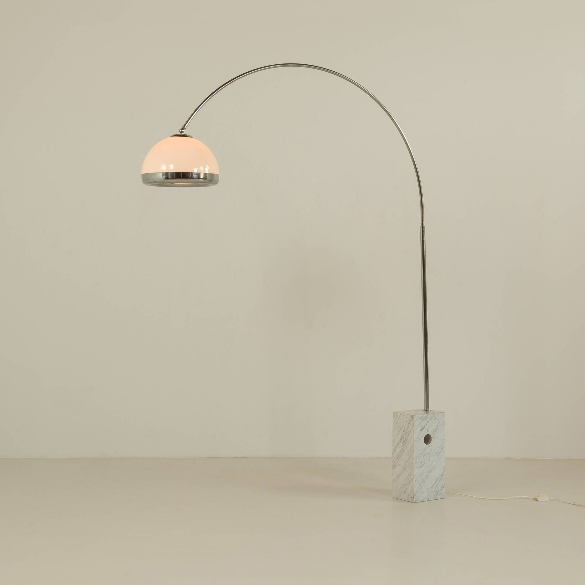 Italian mid century arc lamp in the style of Castiglioni, 1970s