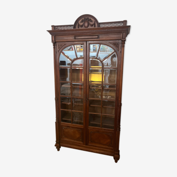 Louis XVI style beveled glass bookcase