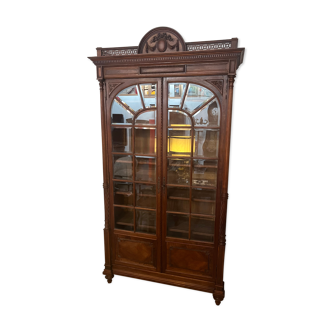 Louis XVI style beveled glass bookcase