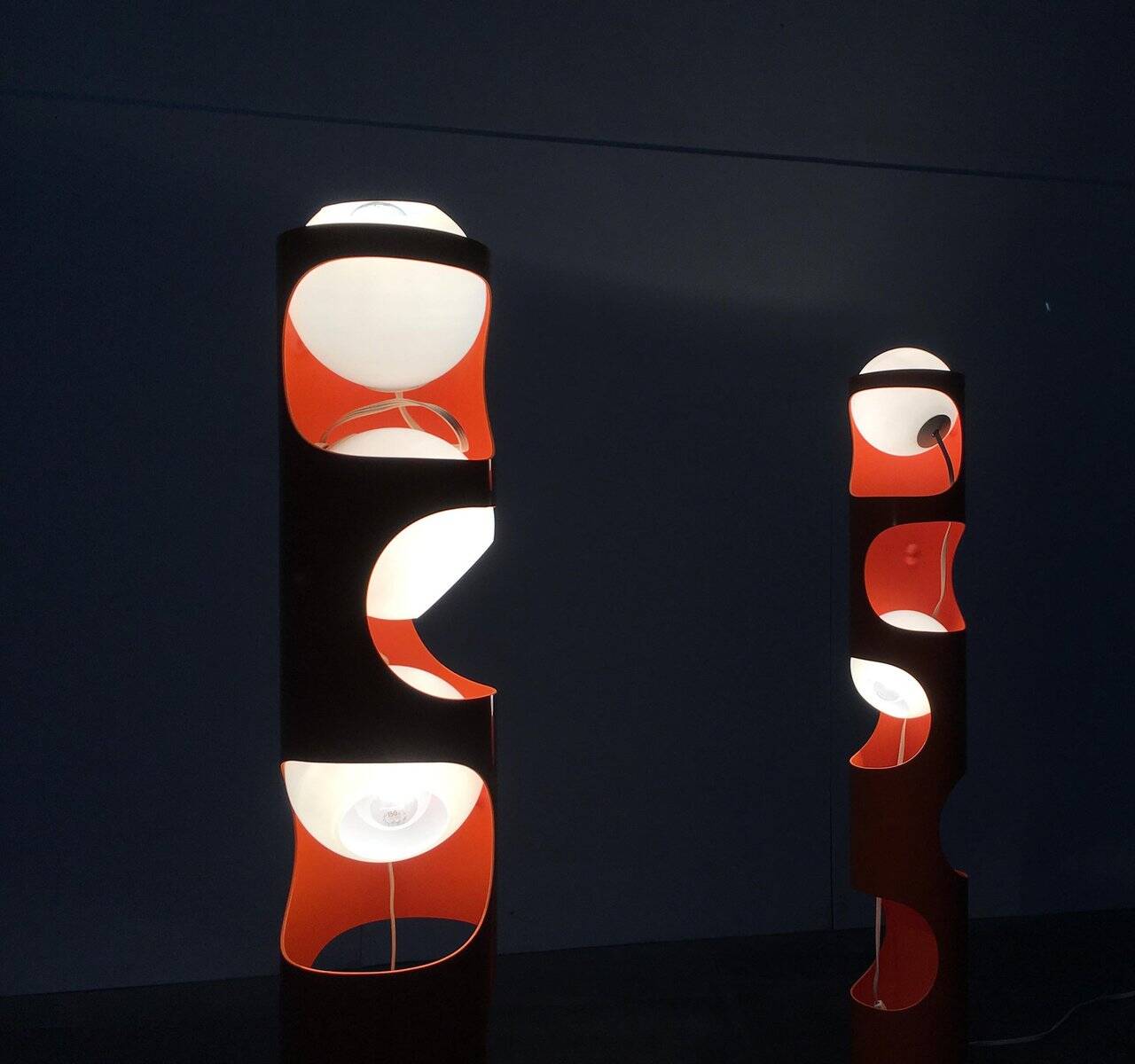 Mid-Century Swiss Space Age Floor Lamp Guggerli L3 by Rosemarie and Rico Baltensweiler for Baltensweiler, set of 2