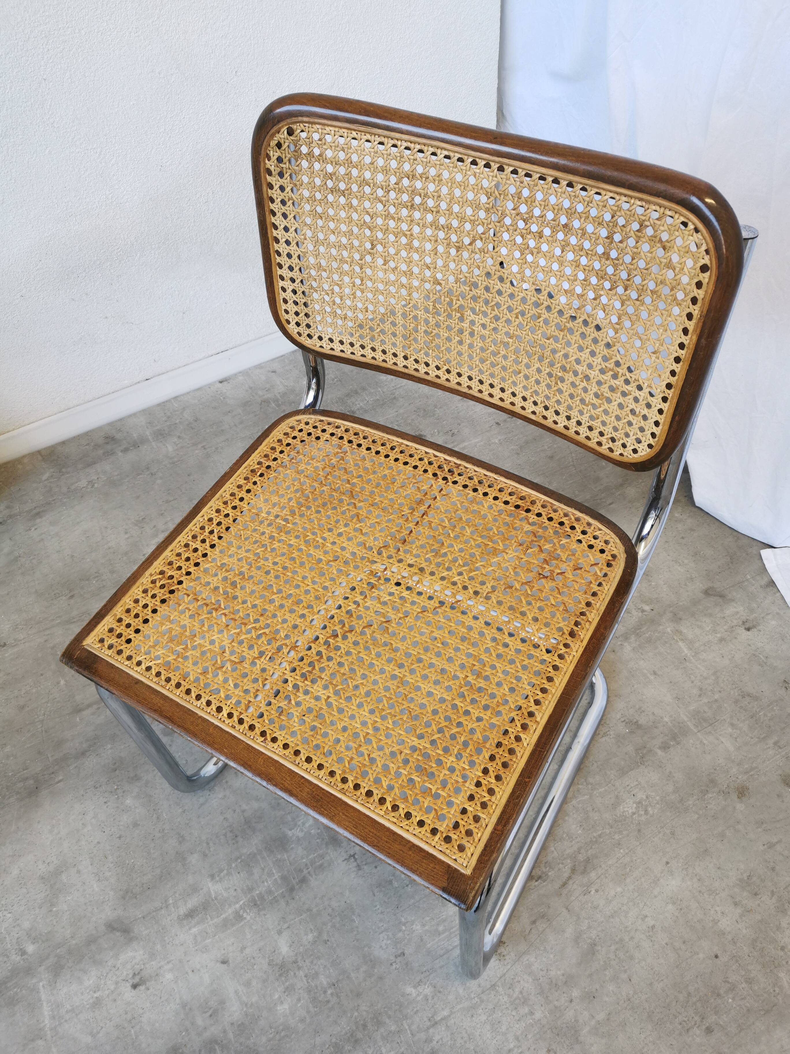 Vintage Cesca Cane Chair: 1970s Italian Mid-Century Modern Dining Office Ch