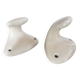 Pair of salmon-colored art deco porcelain hooks from the 30s and 40s