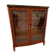 Napoleon III display cabinet in marquetry, Louis XV style, black marble, gilded bronze.