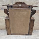 Antique mirror - Art Deco shelf in Burmese teak
