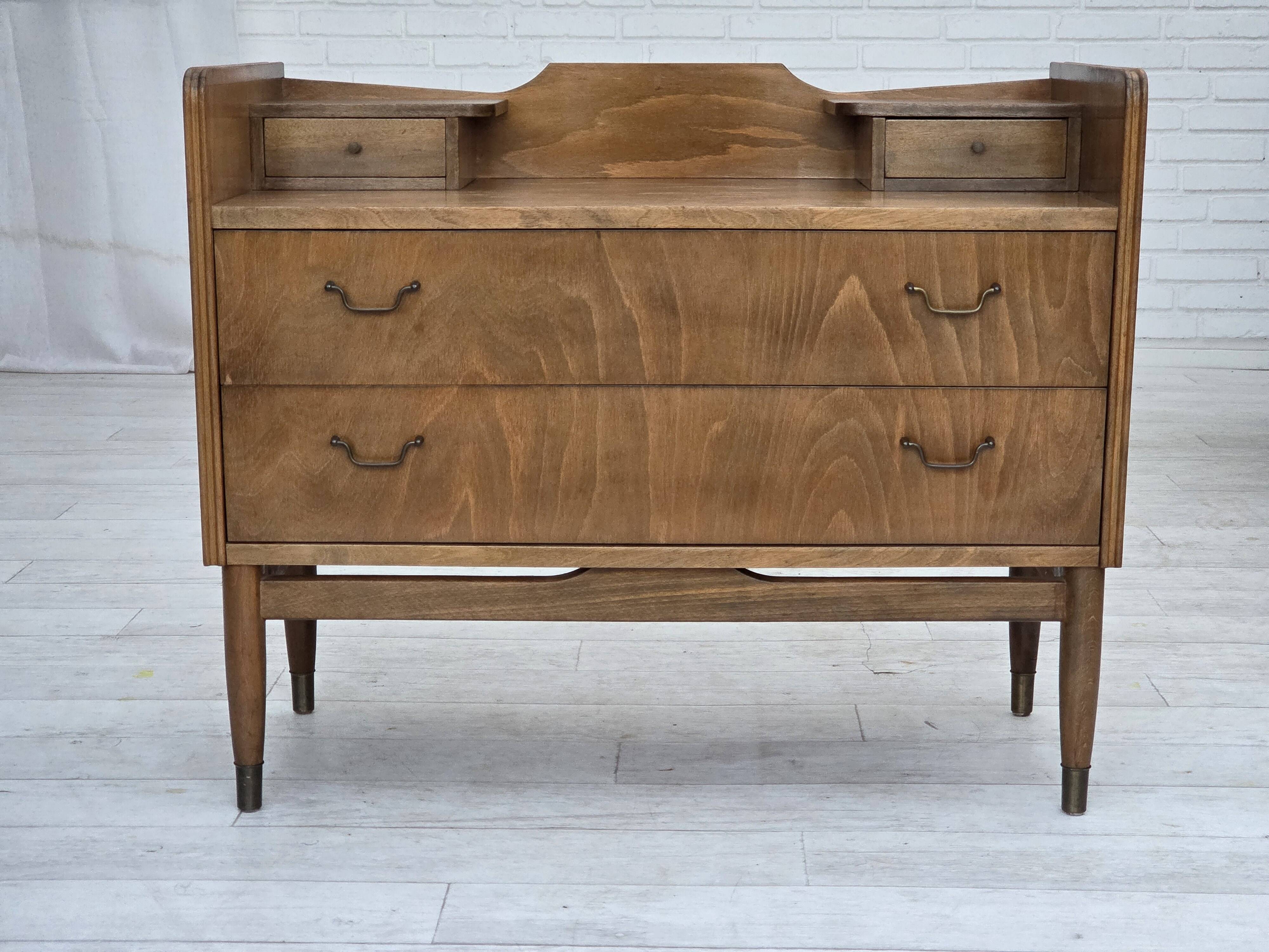 1970s, Danish chest of drawers, beech wood.