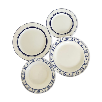 Ensemble de 4 assiettes en porcelaine