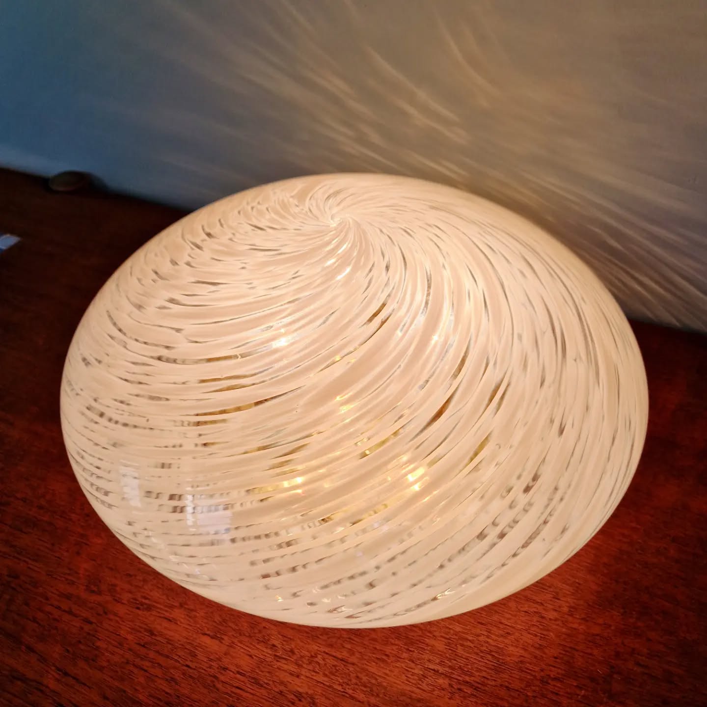 Brass and Murano glass ceiling light, Hillebrand, 1970