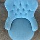 Fauteuil crapaud velours bleu
