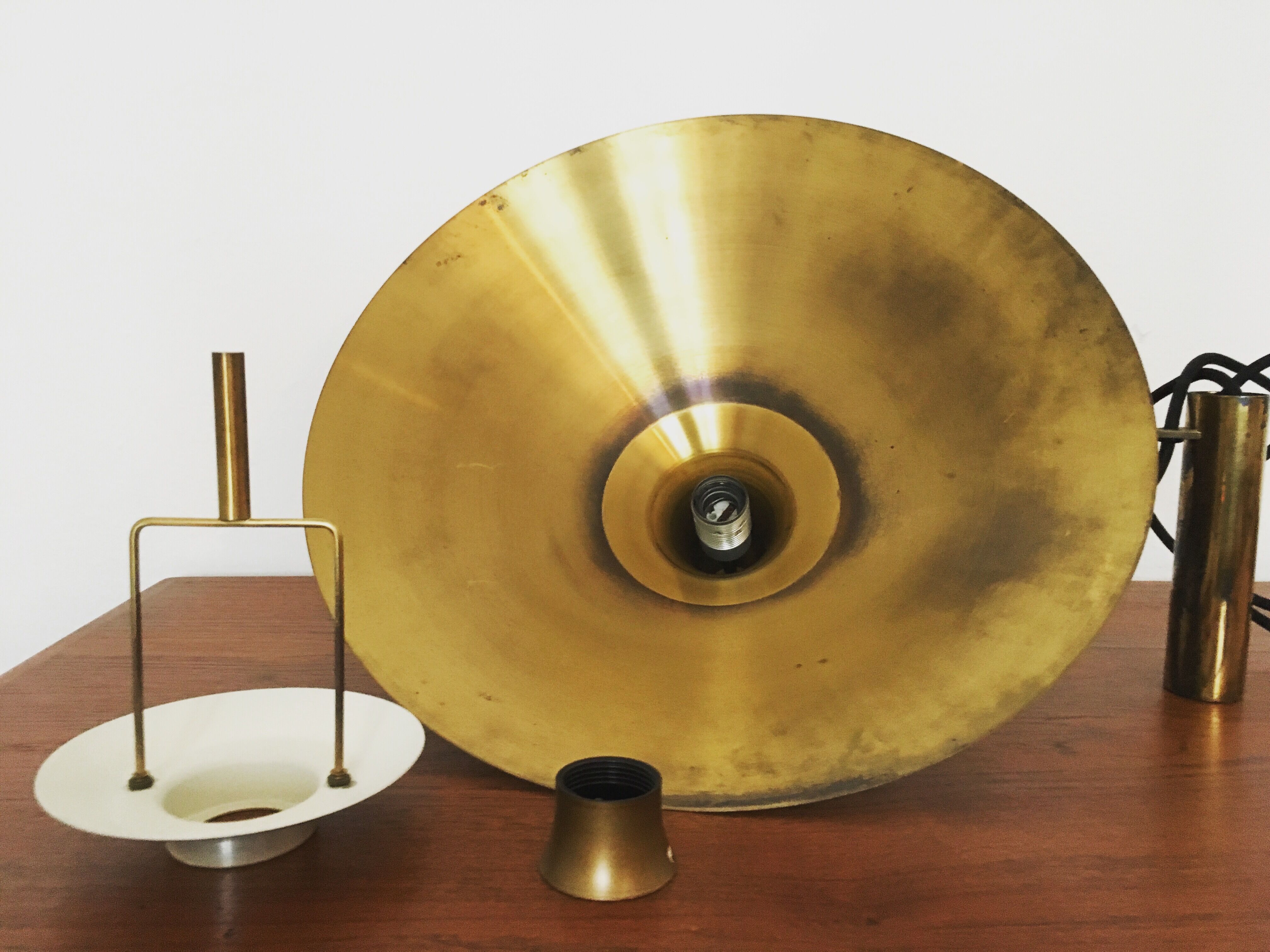 Mid Century Modern Fusijama brass pendant lamp by Th. Valentier