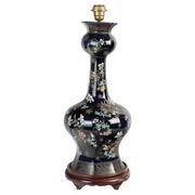 Enamelled porcelain table lamp base, 19th century, Napoleon III period.