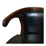 Original Regency office chair in leather and hardwood, style 1815.