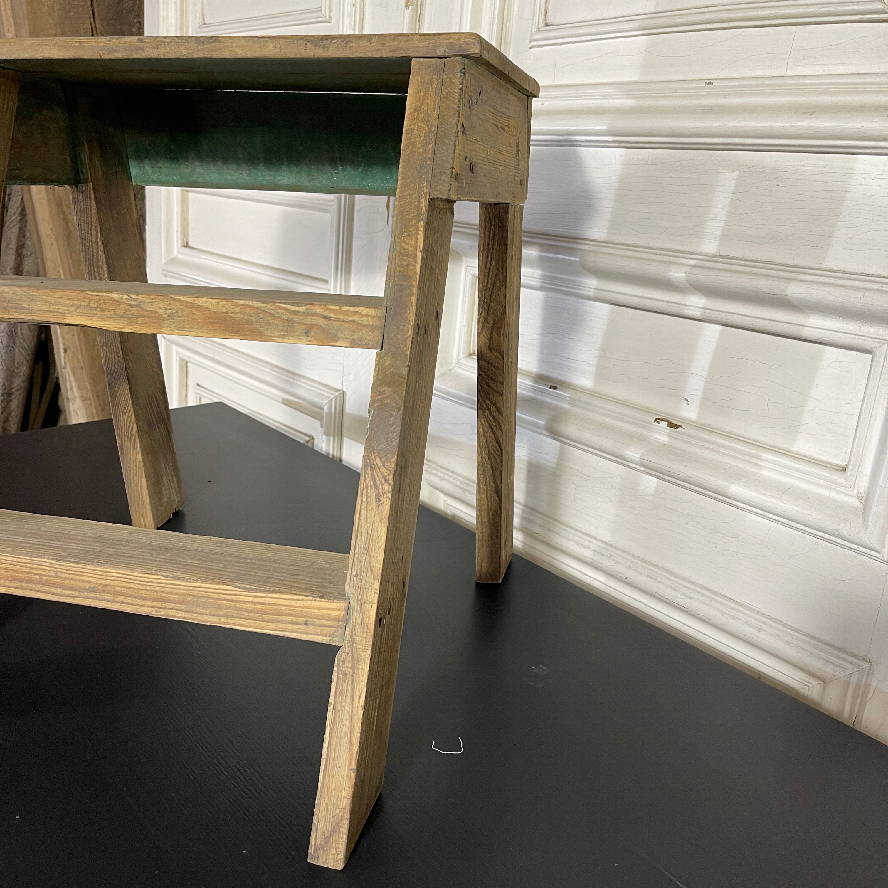 Old wooden foot step