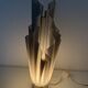 Vintage 1970s Georgia Jacob Athena Mouse Grey Draped Lamp - 50cm