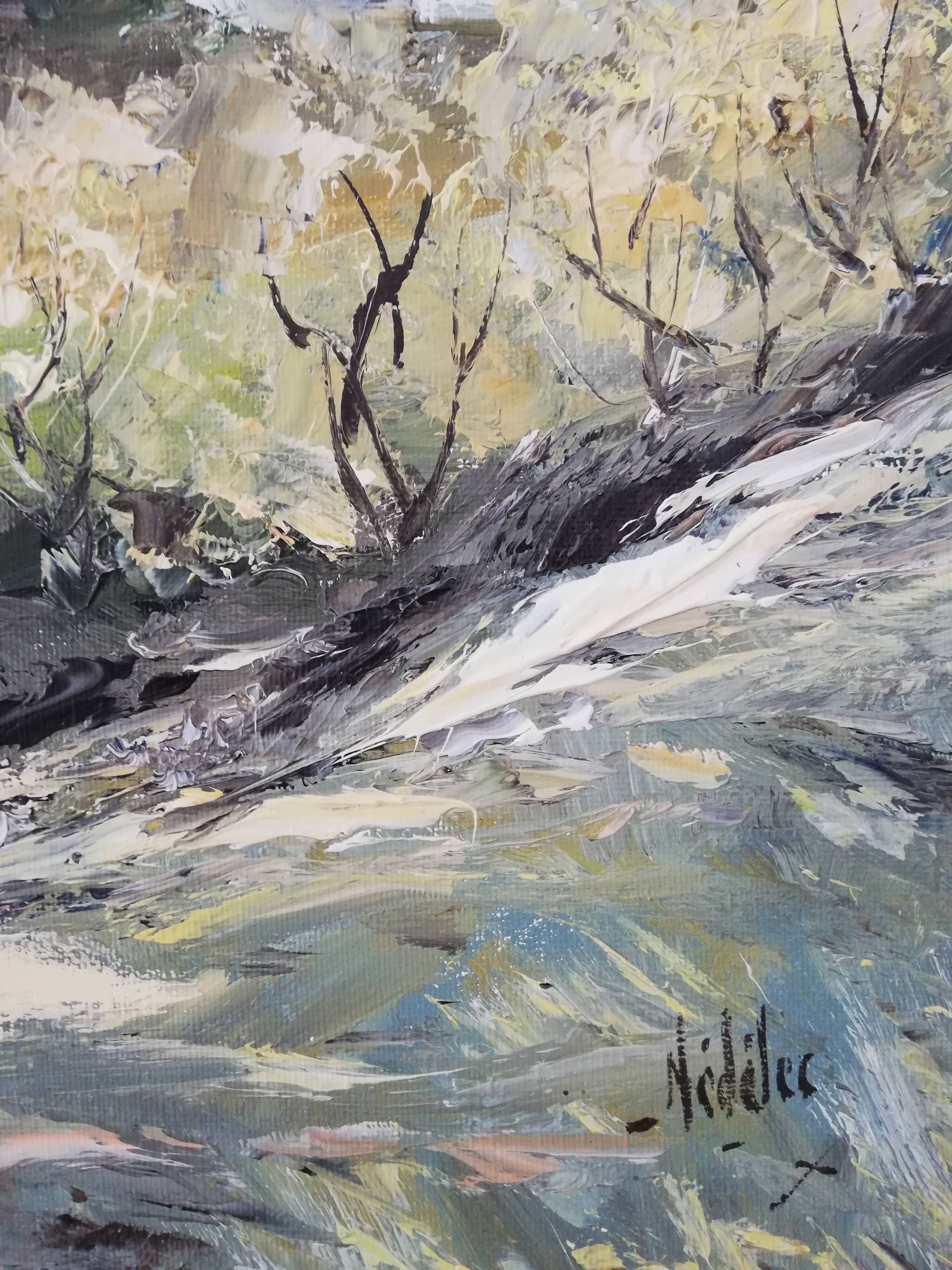 Oil painting on canvas by "Roger NEDELEC" "Ménerbes" 50x65 cm