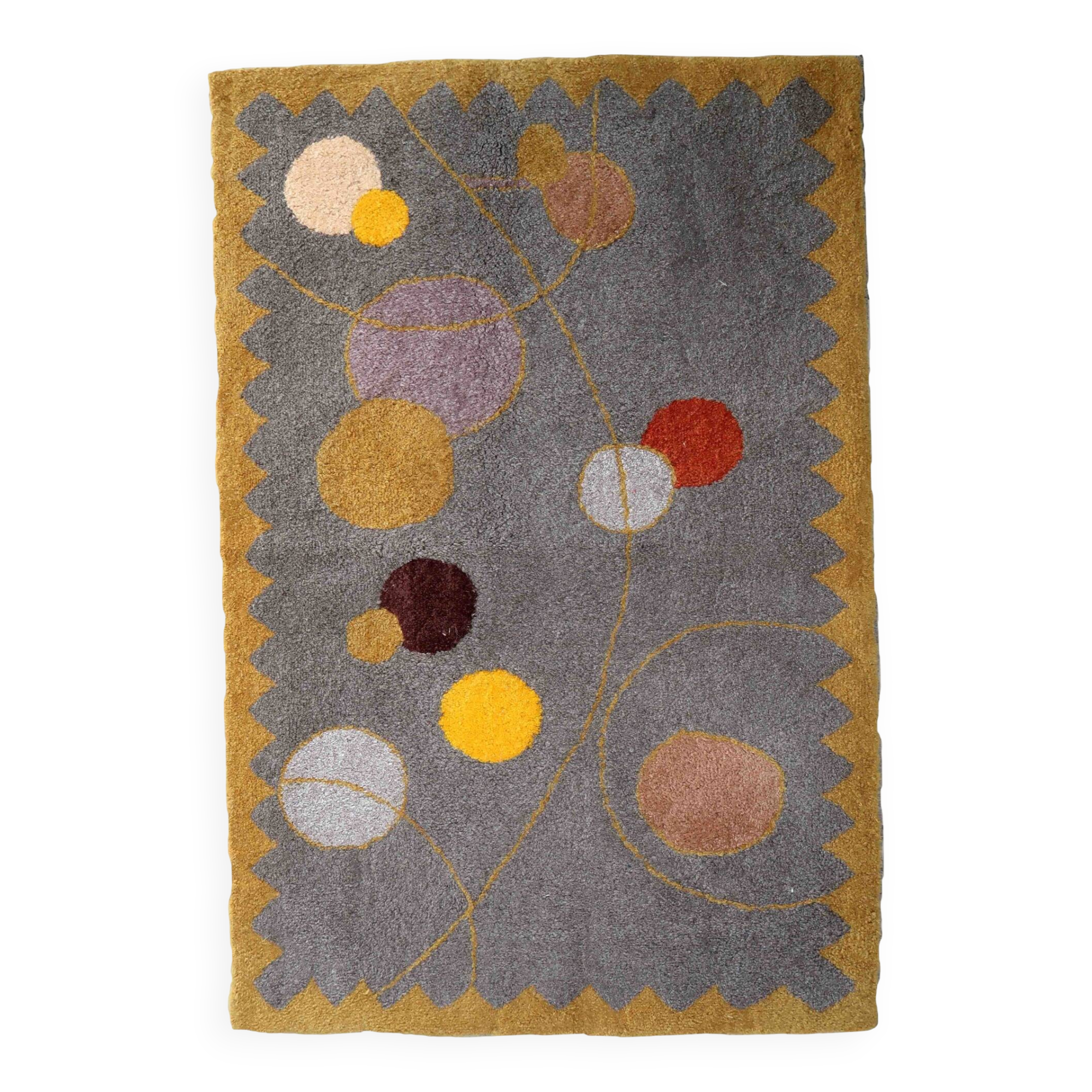 Tapis Contemporain ORA Hooked en Laine (91cm x 145cm), Édition Unique