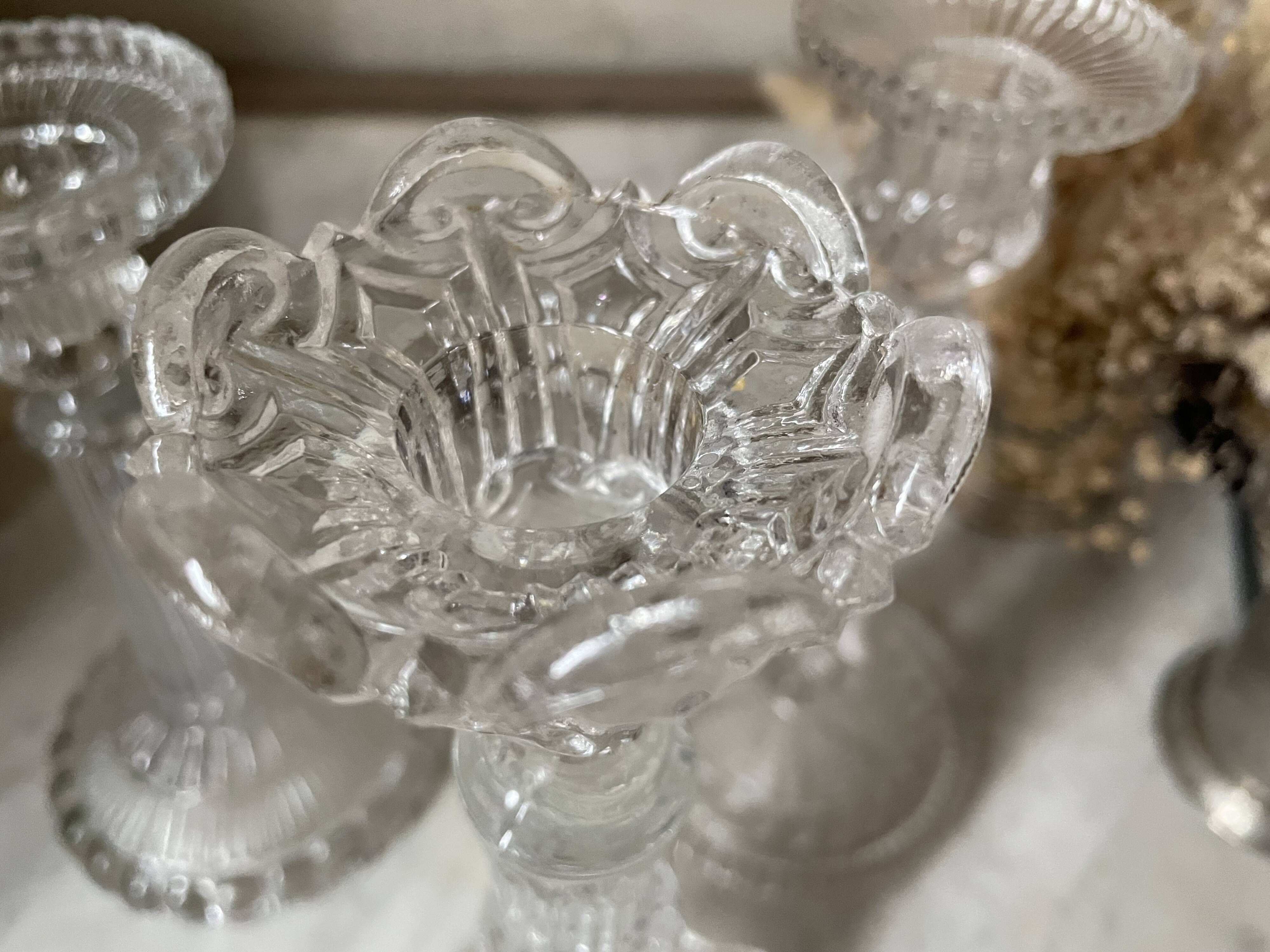 Lot of vintage glass candlesticks