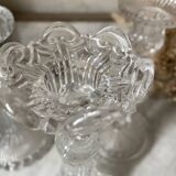Lot of vintage glass candlesticks